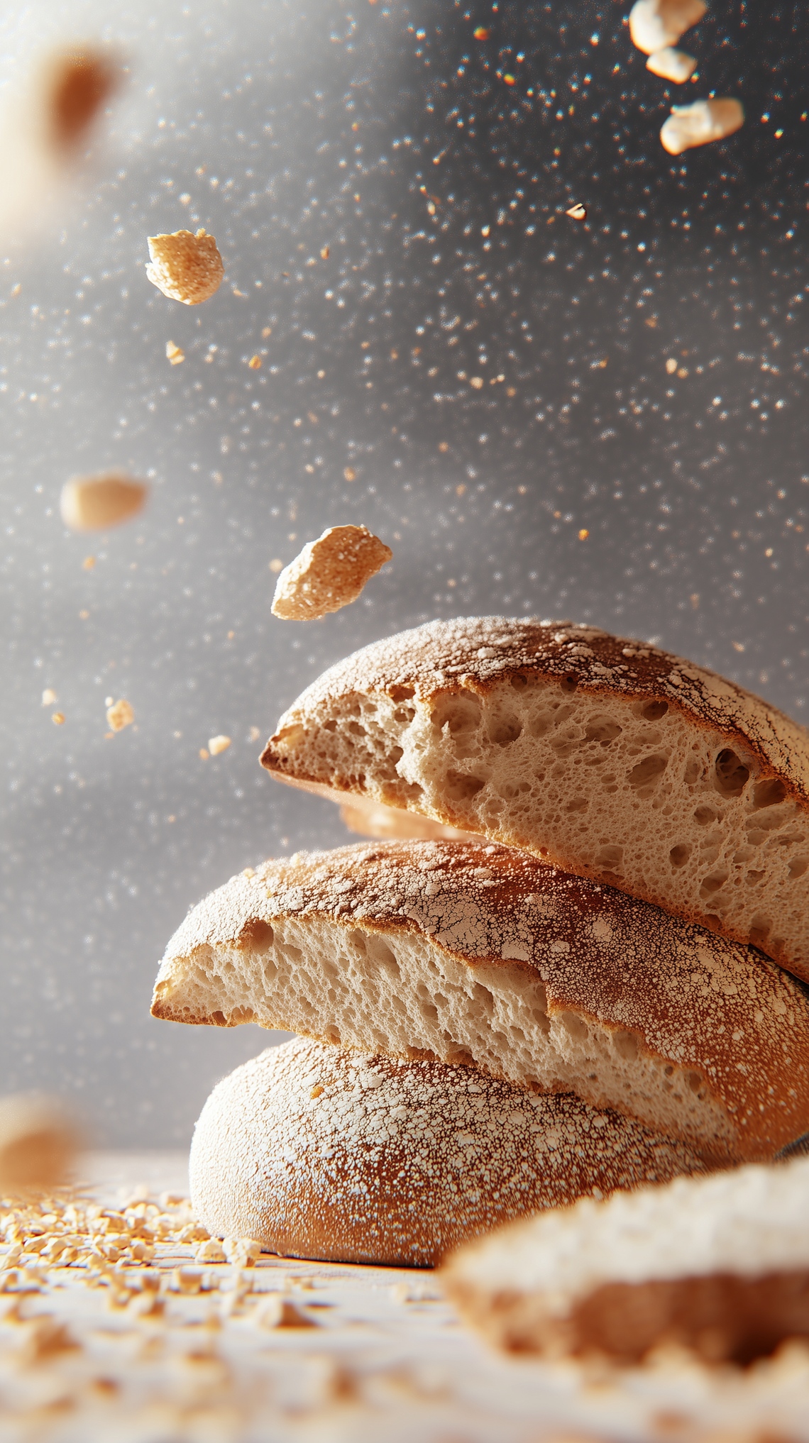 Simple, delicious loaf of bread on a plain background