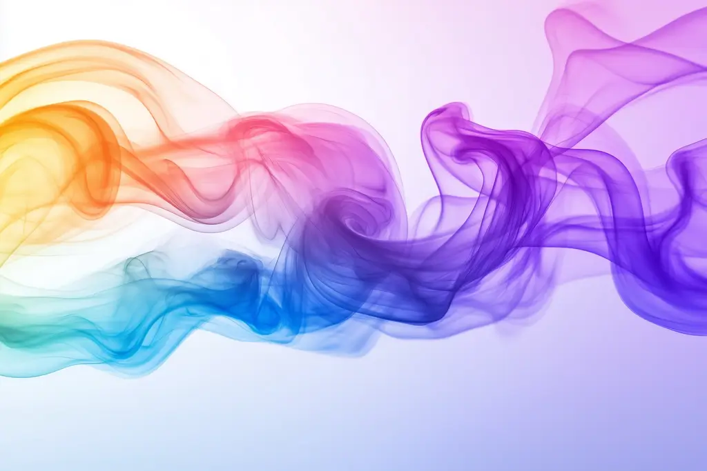 Abstract waves of colorful smoke.