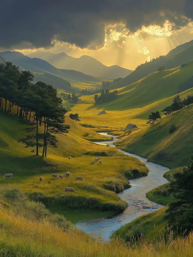 Autumn view of Hulunbeier, featuring Bashang Grasslands and Wulan Tu.