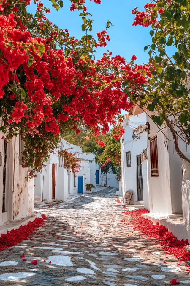 Beautiful bougainvillea tree in the middle of the day.