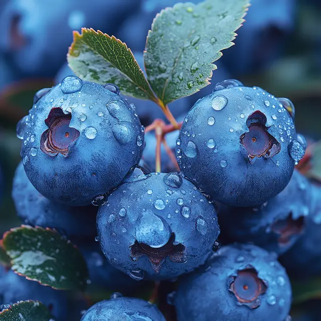 Fullscreen photograph of fresh blueberries in high resolution.