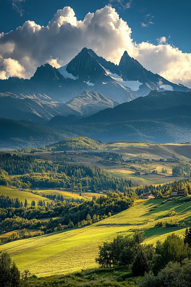 Photograph of the Carpathian mountains.