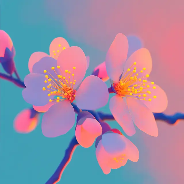 Close-up shot of a cherry blossom in full bloom.