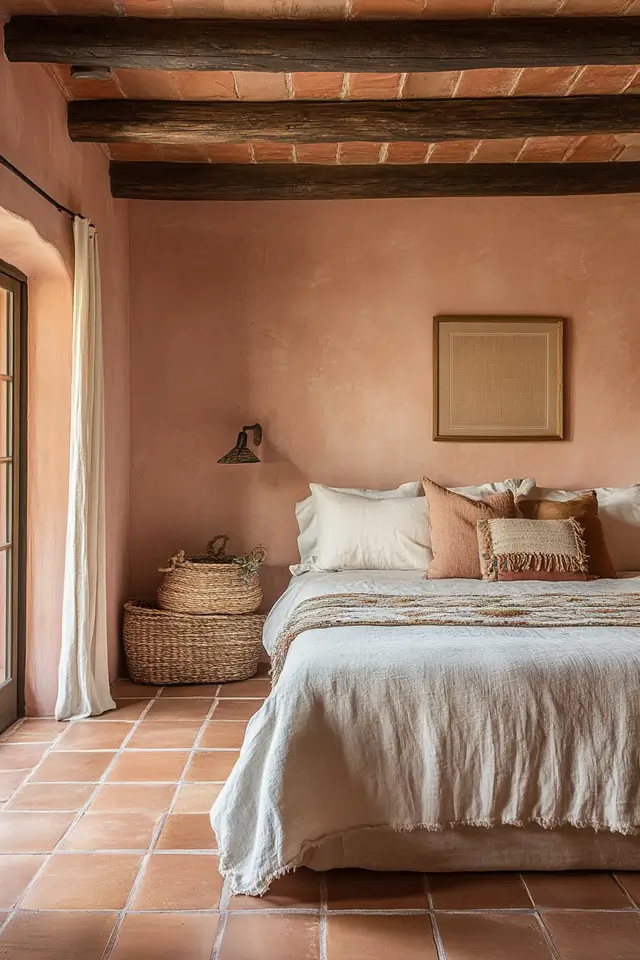 Boho styled bedroom featuring a classic, chic design.