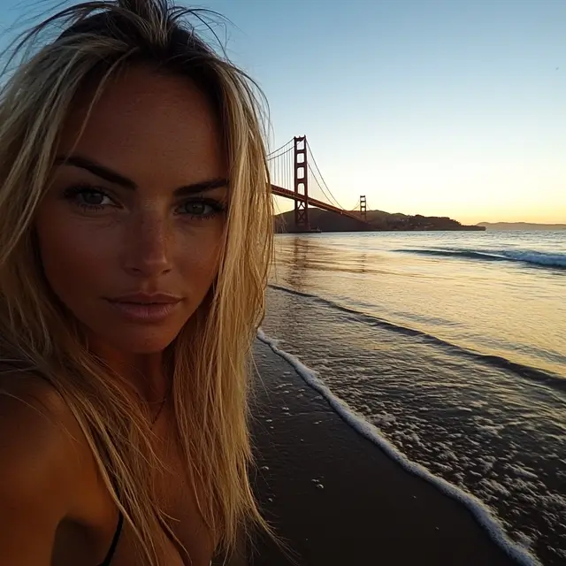 Attractive women smiling in San Francisco.