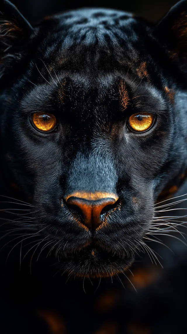 Close-up shot of a black panther, appearing to be a masterpiece photo.