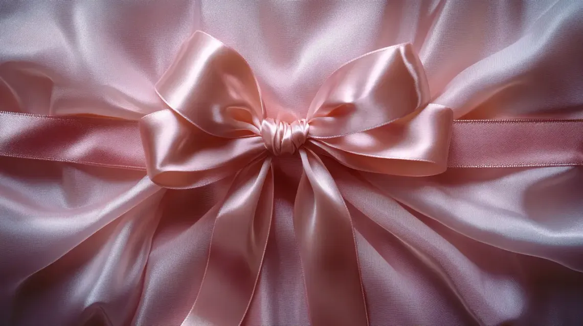 Close-up of a gift tied with a ribbon and a bow.