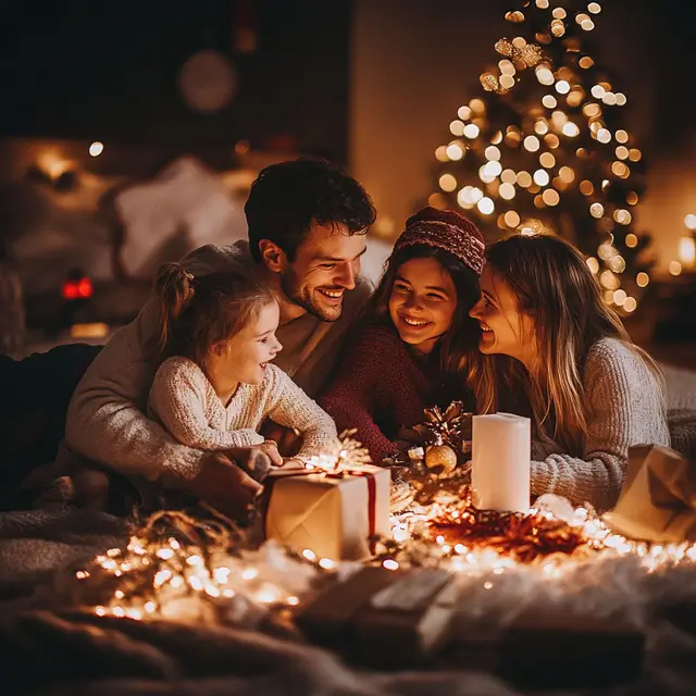 Cozy holiday family gathering.