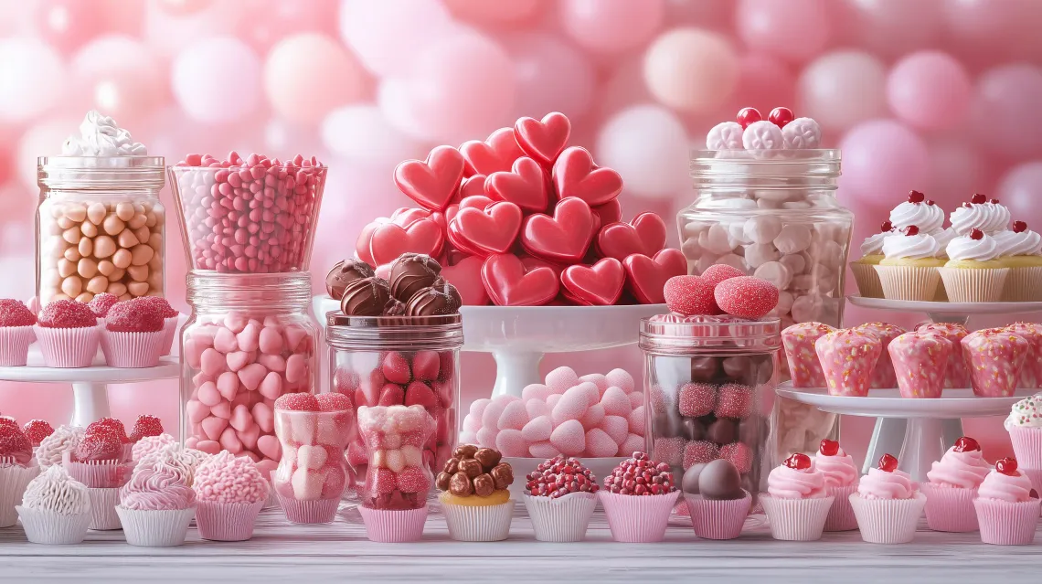 A table filled with a variety of colorful cupcakes featuring different flavors, toppings, and sizes.