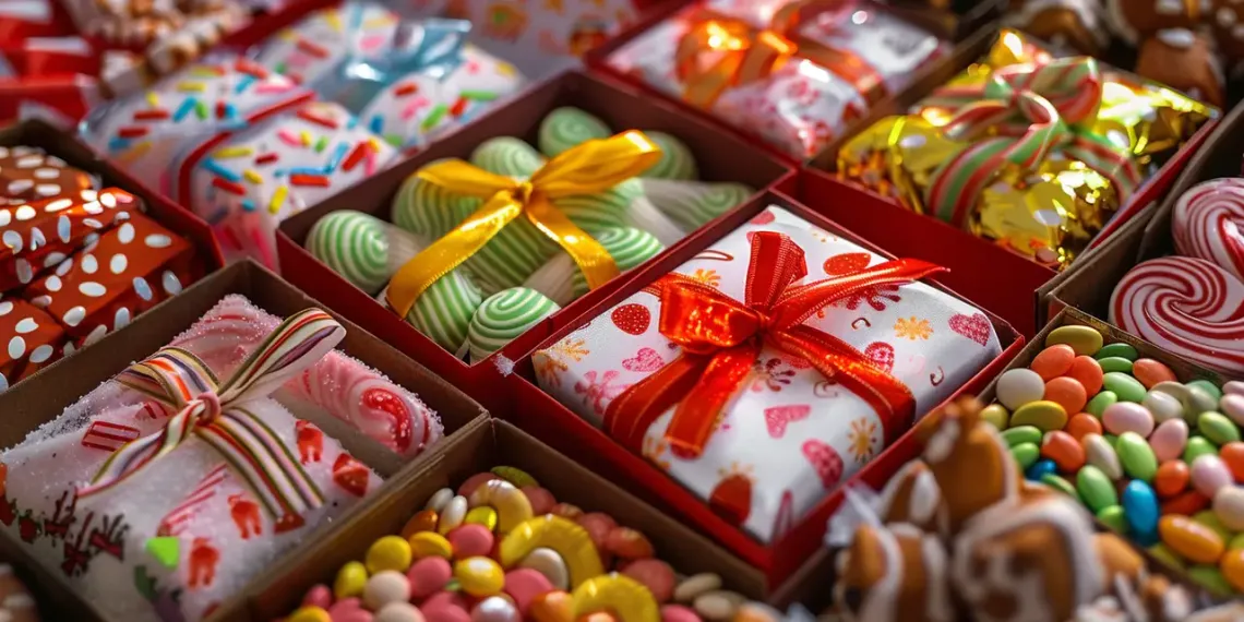 Sweet gift set in a festive package.