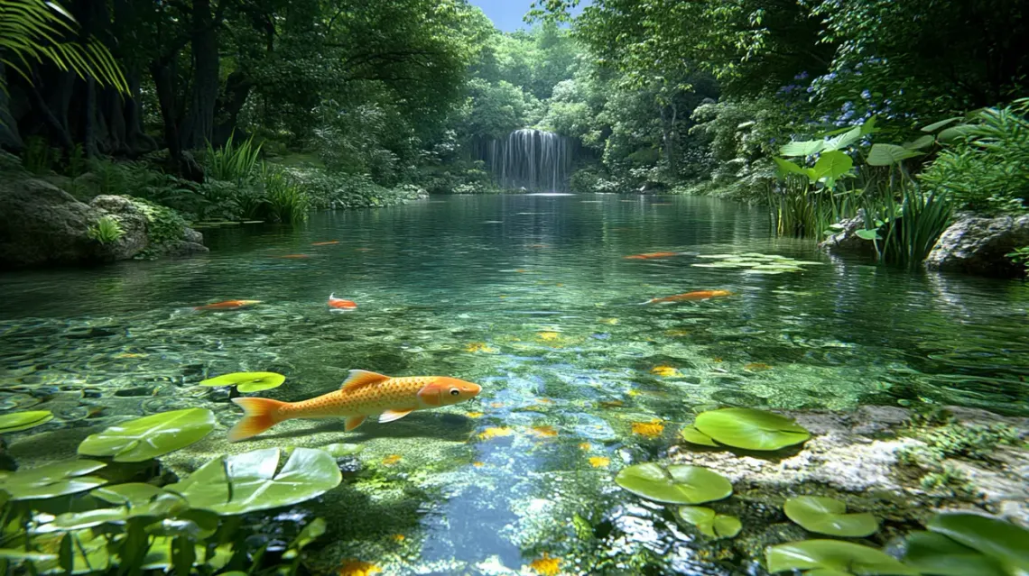 Photograph of a glowing koi fish.