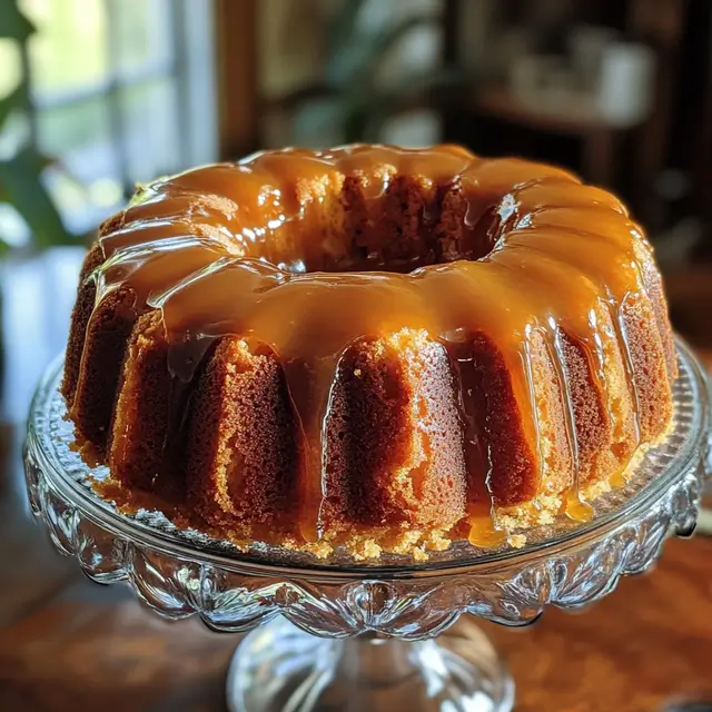 Photo of a buttered rum cake.