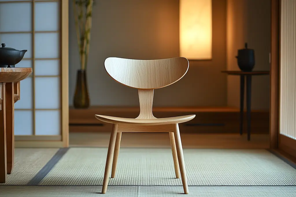 A creative minimalist chair blending modern Chinese design elements.