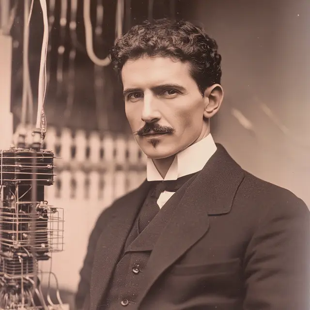 Nikola Tesla portrait.