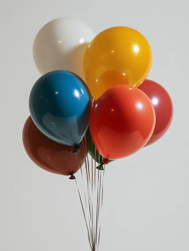 A high-resolution photo of a vibrant bundle of rainbow colored balloons.