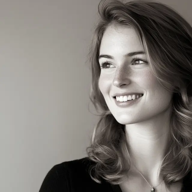 2010 portrait of a smiling modern woman.