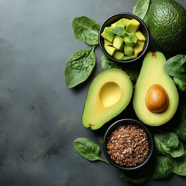 Fresh green avocados.