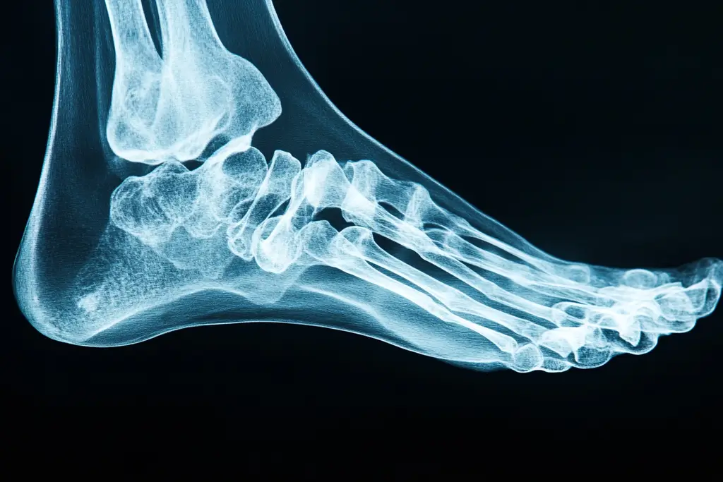 X-ray view of a normal foot.