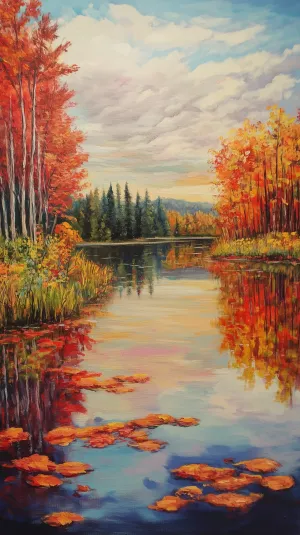 Autumn Reflections on a Tranquil Lake