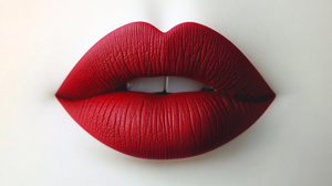 Bold Red Lipstick Kiss Mark on White Background