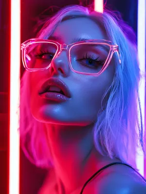 Futuristic Elegance in Neon-Lit Kiev Club