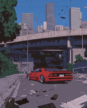 Ghibli-Inspired Grand Theft Auto Video Game Poster