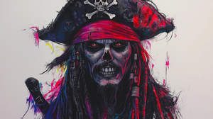 High-Definition Zombie Pirate Tattoo with Vivid Colors and Detail