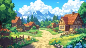 Journey into the Enchanting Cartoon Mountain Village