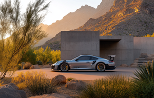 Porsche GT2 RS in Modern Desert Landscape