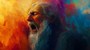 Prophet Jeremiah Crying in Vibrant Colors