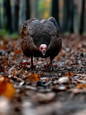 A Peaceful Turkey amid Fall Foliage