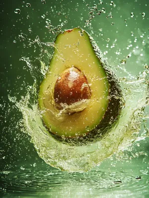 Avocado Falling in Water