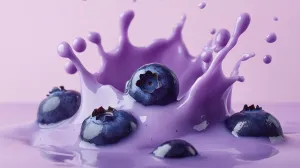 Blueberries Dive into Yogurt