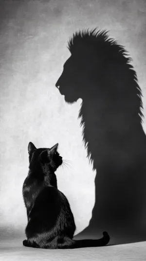 Cat With a Lion's Shadow