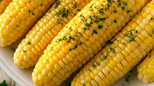 Close-Up of Buttery Baked Corn Kernels