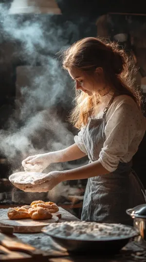 Woman Baking at Home