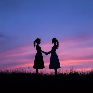 Eternal Bond: A Silhouette of Sisterhood