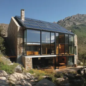 House Perched on Top of the Mountains