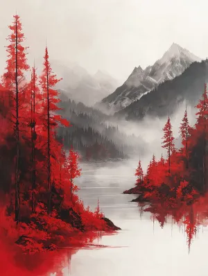 Mountain Lake Painting