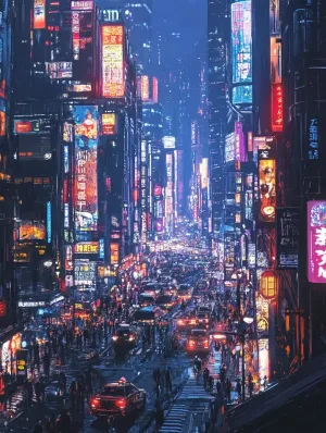 Neon Nightlife in the Heart of Metropolis