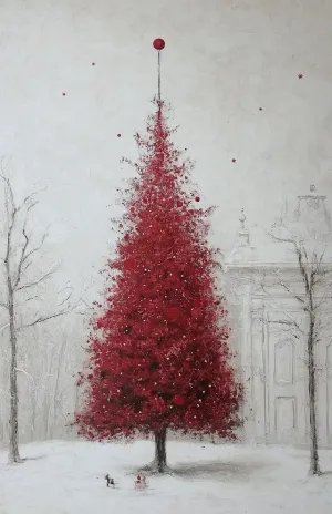 Painting of a Magical Christmas Landscape