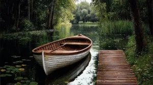 Painting of a Docked Boat