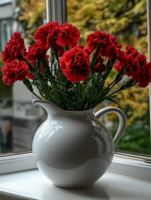 Red Flowers in a Vase