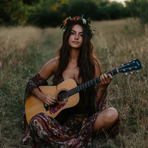 Strumming Serenity: Maia's Harmonious Journey in Nature