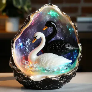 Swan Model Nestled Inside an Oyster Shell