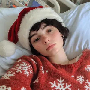 Teen's Stellar Selfie with Short Dark Hair