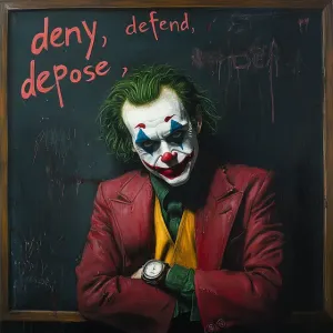 The Joker Standing in Front of a Chalkboard