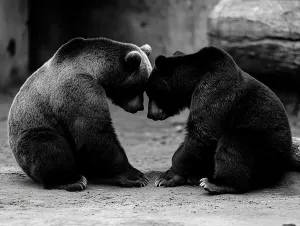 Two Bears Touching Heads