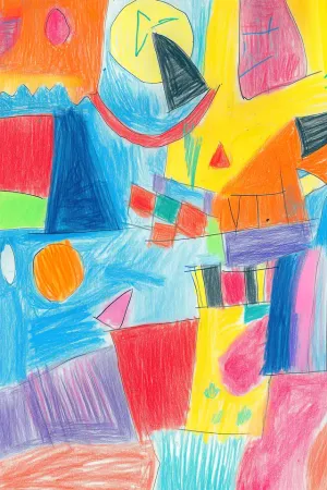 Vibrant Crayon Drawing